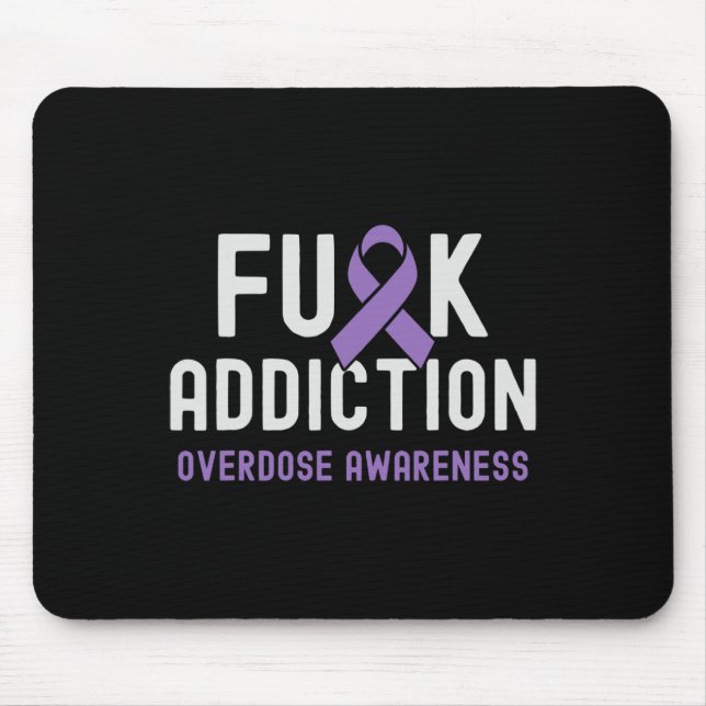 Purple Ribbon Fck Addiction Overdose Awareness 2  Mouse Mat (Front)