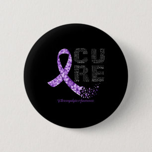 Purple Ribbon Fibromyalgia Awareness 6 Cm Round Badge