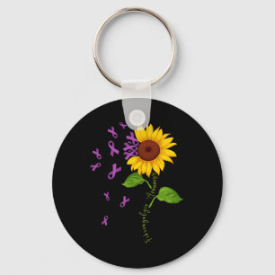 Purple Ribbon Fibromyalgia Awareness Month Warrior Key Ring