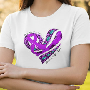 Purple Ribbon Heart Epilepsy Awareness Tri-Blend Shirt