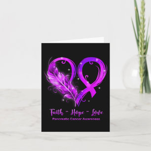 Purple Ribbon Heart Faith Hope Love Pancreatic Can Card