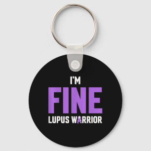 Purple Ribbon Im Fine Lupus Warrior Key Ring