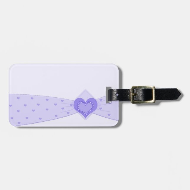 Purple Ribbon Luggage Tag (Front Horizontal)