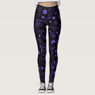 Purple Ribbon Multi Print...Epilepsy Leggings