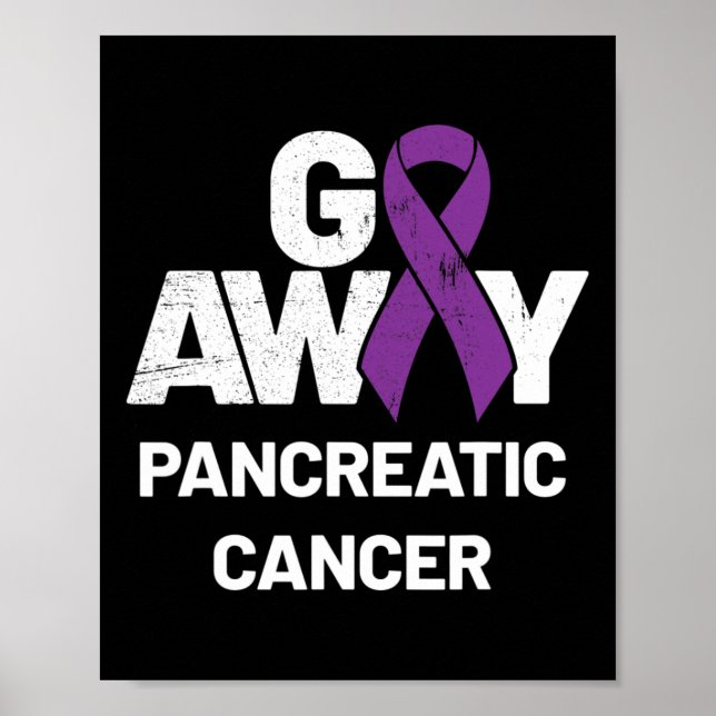 Purple Ribbon   National Pancreatic Cancer Awarene Poster (Front)