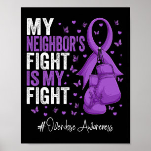 Purple Ribbon Neighbour Overdose Awareness  Poster