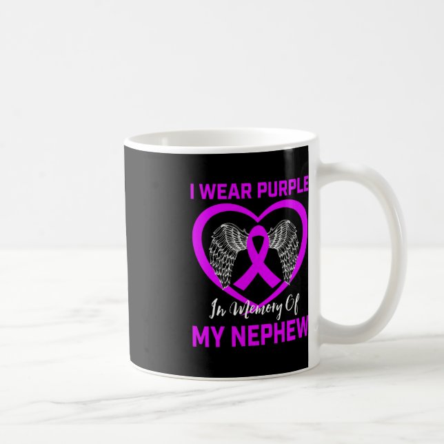 Purple Ribbon Nephew Pancreatic Cancer Awareness H Coffee Mug (Right)