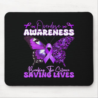 Purple Ribbon Overdose Awareness Day Butterfly Sup Mouse Mat