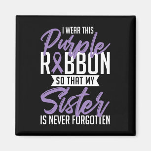 Purple Ribbon Overdose Awareness Day Gift Magnet
