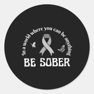 Purple Ribbon Overdose Awareness Day Recovery Mont Classic Round Sticker