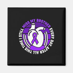 Purple Ribbon Overdose Awareness Miss Brother Memo Magnet