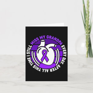 Purple Ribbon Overdose Awareness Miss Grandpa Memo Card