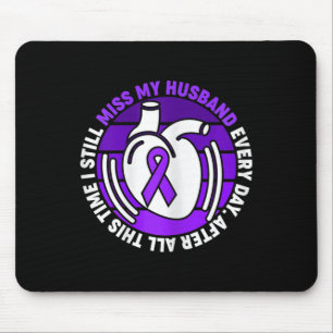 Purple Ribbon Overdose Awareness  Miss Husband Mem Mouse Mat