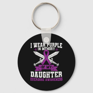 Purple Ribbon Overdose Awareness Month Costume Dau Key Ring