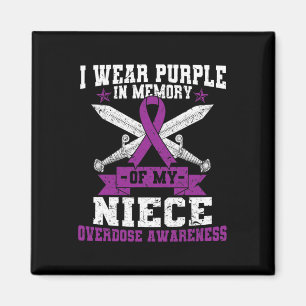 Purple Ribbon Overdose Awareness Month Costume Nie Magnet