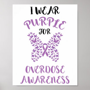 Purple Ribbon Overdose Awareness Month Overdose Aw Poster