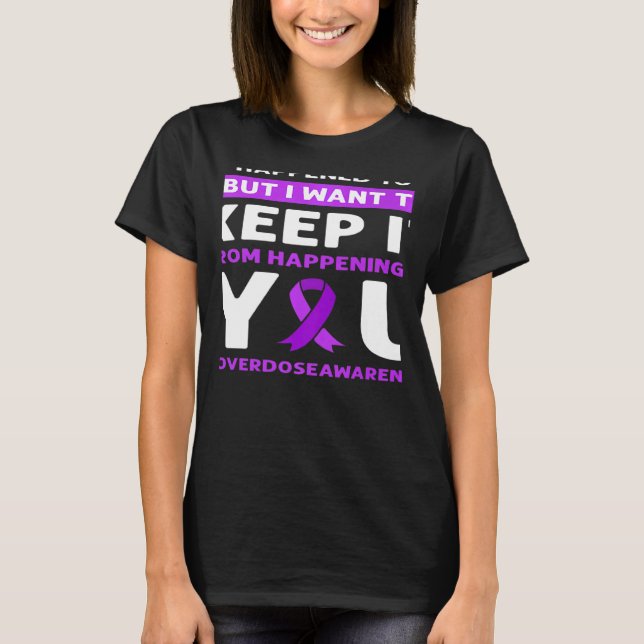 Purple Ribbon Overdose Awareness T-Shirt (Front)