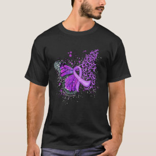 Purple Ribbon Pancreatic Awareness Dripping Butter T-Shirt