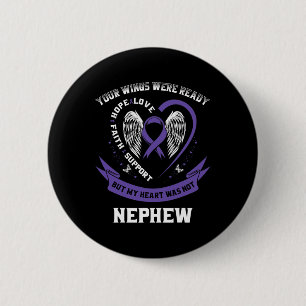 Purple Ribbon Pancreatic Cancer Awareness Nephew H 6 Cm Round Badge
