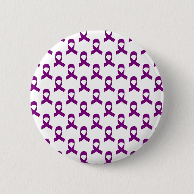 Purple Ribbon Pattern 6 Cm Round Badge (Front)