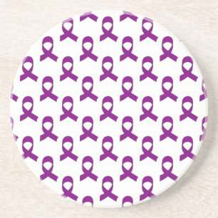 Purple Ribbon Pattern Coaster