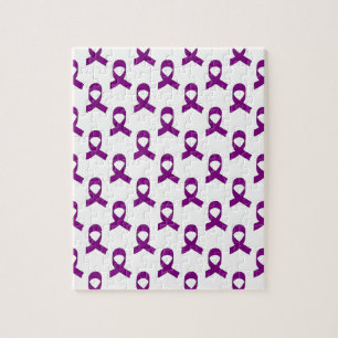 Purple Ribbon Pattern Jigsaw Puzzle
