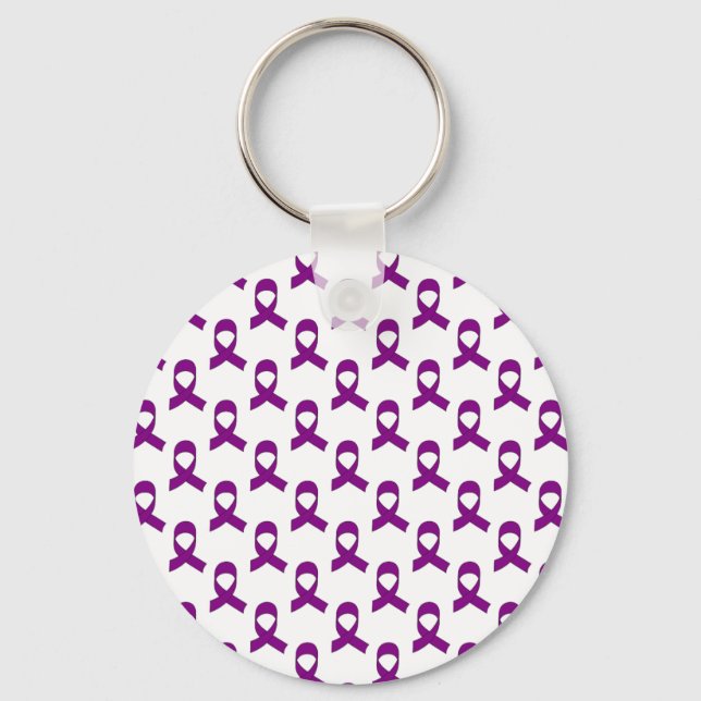 Purple Ribbon Pattern Key Ring (Front)