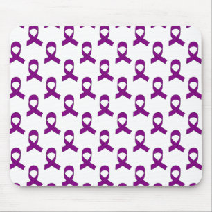 Purple Ribbon Pattern Mouse Mat