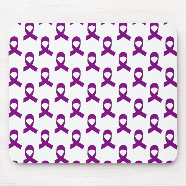 Purple Ribbon Pattern Mouse Mat (Front)