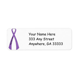 Purple ribbon return address labels
