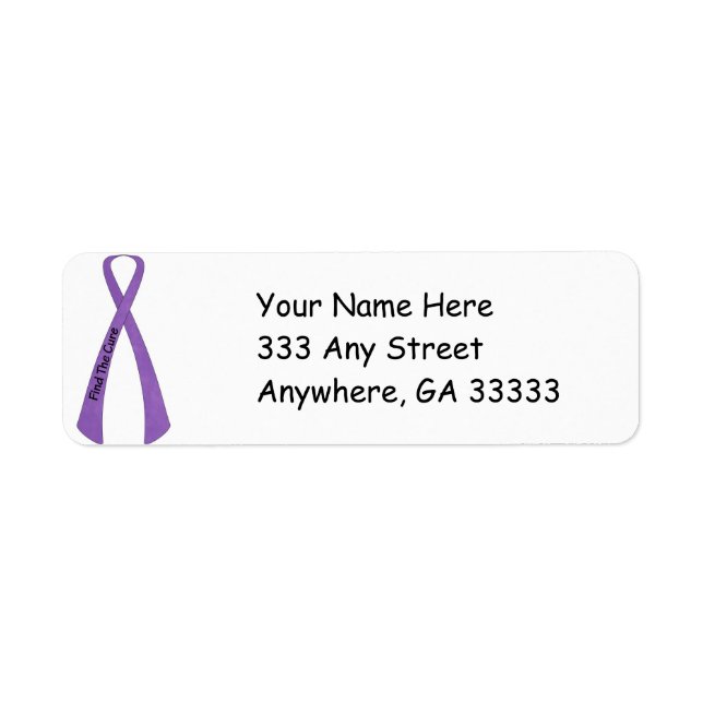 Purple ribbon return address labels (Front)
