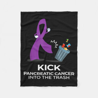 Purple Ribbon s for Pancreatic Cancer Awareness Fleece Blanket