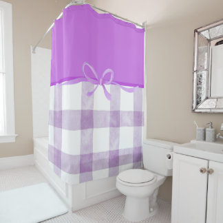 Purple Ribbon Shower Curtains
