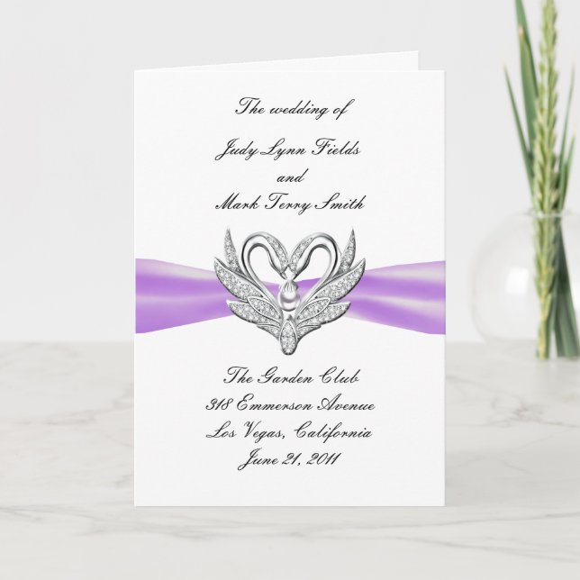 Purple Ribbon Silver Swans Program Card (Front)