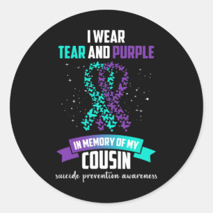 Purple Ribbon Suicide Prevention Awareness Classic Round Sticker