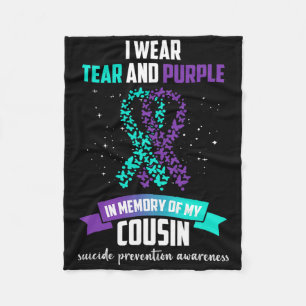 Purple Ribbon Suicide Prevention Awareness Fleece Blanket