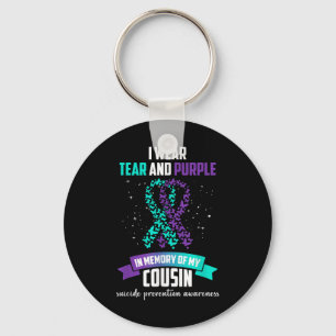 Purple Ribbon Suicide Prevention Awareness Key Ring