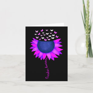 Purple Ribbon Sunflower Butterfly Overdose Awarene Card