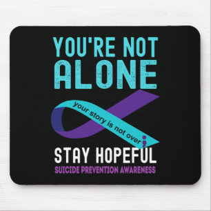 Purple Ribbon Support Suicide Prevention Awareness Mouse Mat