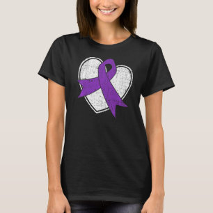 Purple Ribbon Support Survivors Domestic Violence T-Shirt