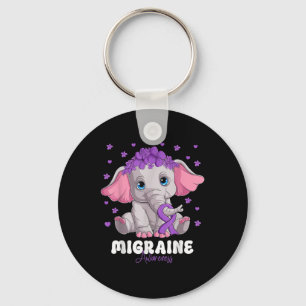 Purple Ribbon Survivor Warrior Migraine Awareness Key Ring