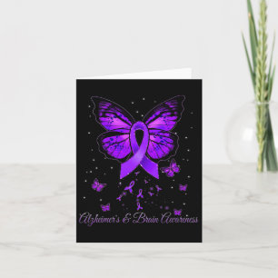Purple Ribbon Warrior Alzheimerheimer Brain Awaren Card