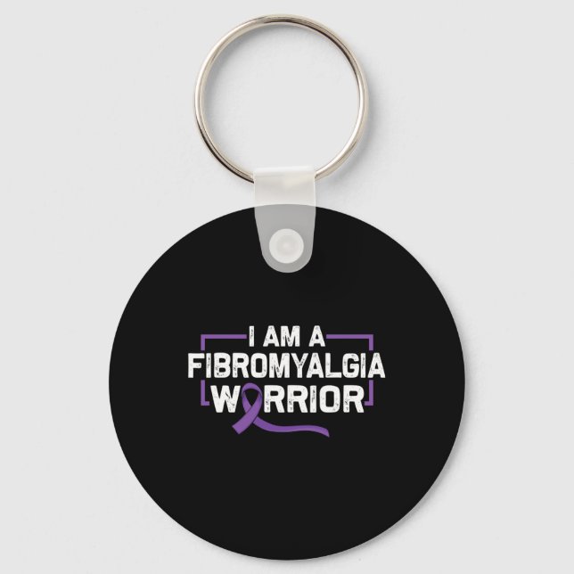 Purple Ribbon Warrior Of Fibromyalgia Awareness  Key Ring (Front)