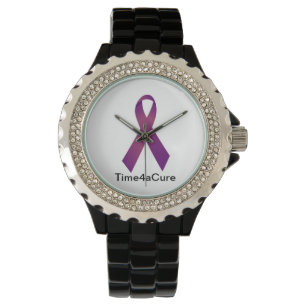 Purple Ribbon watch Cystic Fibrosis Lupus Fibro
