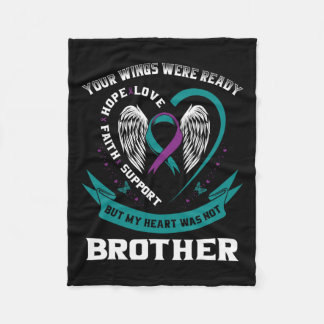 Purple Ribbon Wing Suicide Awareness Prevention Br Fleece Blanket