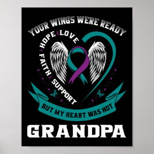 Purple Ribbon Wing Suicide Awareness Prevention Gr Poster