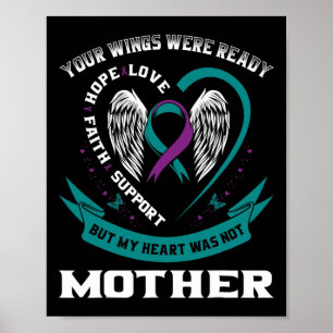 Purple Ribbon Wings Suicide Awareness Prevention M Poster