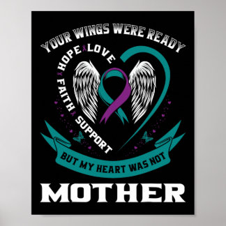 Purple Ribbon Wings Suicide Awareness Prevention M Poster