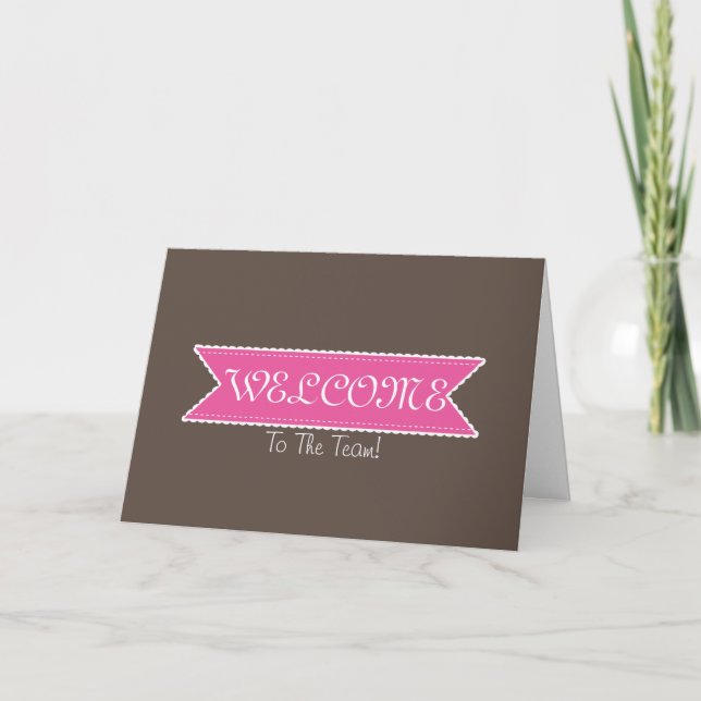 Purple Ribbon with White Border Welcome Card (Front)