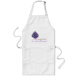 Purple Ribbon Xmas Awareness Season Long Apron